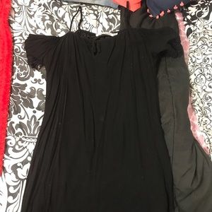 Off the shoulder black lace dress. Size large.